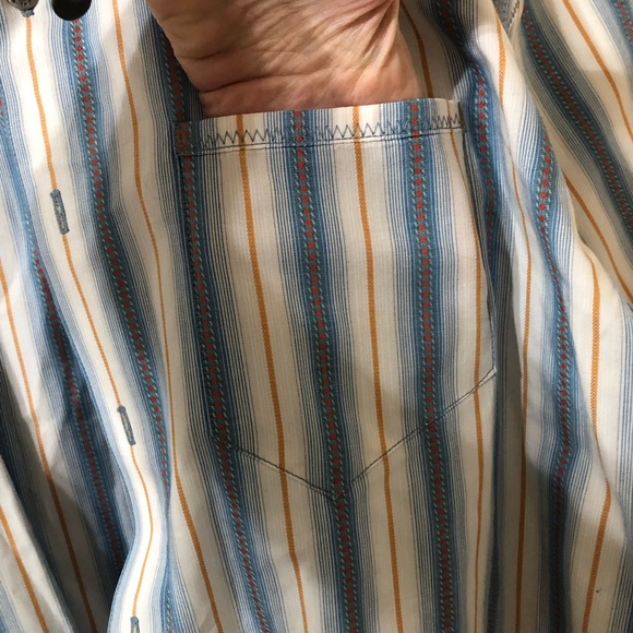 Kuhl Mens Shortsleeve Button Up Western Vintage Stripe Shirt - Size XL - Picture 3 of 9